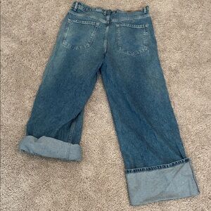 Free People Cropped Blue Jeans